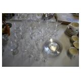 Fostoria Pine Clear Glass Etched Salad Plates & Gl