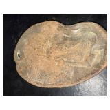 Cast Metal Plaque with Engraved Design