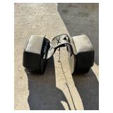 Black Leather Motorcycle Saddlebags