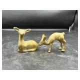 Brass Deer Figurine Pair