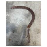 Rustic Sickle with Wooden Handle