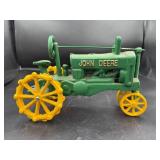 Green and Yellow Cast-Iron Toy Tractor