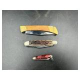 Three Folding Pocket Knives