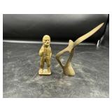 Two Vintage Metal Figurines Set