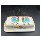 Le Chanticleer Hand Painted Butter Dish