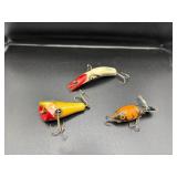 3 Vintage Fishing Lures with Hooks