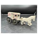 Cast Iron Horse-Drawn Milk Cart Model