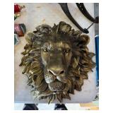 Brass Lion Head Wall Sculpture