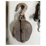 Rustic Metal Pulley with Hook