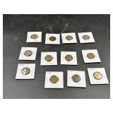 12 1942 Coins in Cardboard Holders