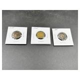 3 Coins From 1945 in Holders