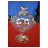 Vtg Clear Glass Compote w/ Stars