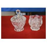Cut Glass Sugar Bowl and Toothpick Holder