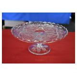 Indiana Glass Rayed Flower Footed Cake Plate