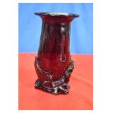 Murano Style Ruby Red Vase