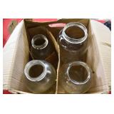 Lot of 4 Clear Jars