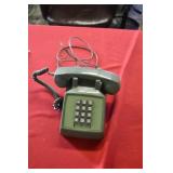 Vtg Green Push Button Desk Telephone