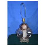 Vintage Pink Floral Painted Lamp