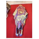 Painted Bovine Skull