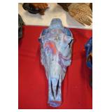 Painted Bovine Skull Head