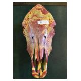 Painted Bovine Skull