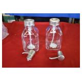 Pair of New Glass Saop Pump Dispensors