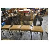 Set of 4 Metal & Fabric Dining Chairs