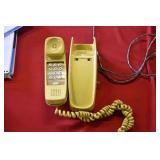 Vtg Yellow Slimline Push Button Telephone
