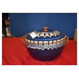 Beautiful Glazed Pottery Lidded Bowl
