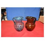 Pair of Small Glass Water Pitchers