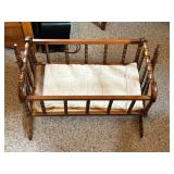 Wooden Doll Cradle with Mattress