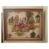Framed Wildlife Needlepoint Wall Art