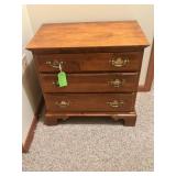 Ethan Allen Wood Side Table With Drawers