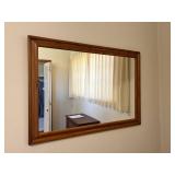 Rectangular Wood-Framed Wall Mirror