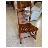 Wooden Rocking Chair with Ladder Back