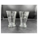 Glass Tumblers With Rooster Motif