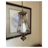 Hanging Brass Glass Hurricane Lamp