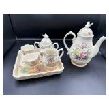 Cracker Barrel Easter Tea Set With Floral Design