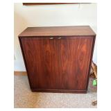 Mid-Century Modern Wood Cabinet With Double Doors