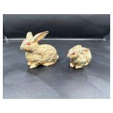 Two Stone Rabbit Figurines