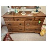 Ethan Allen Wooden Dresser with Brass Pulls