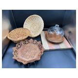 Wooden Items and Wicker Baskets