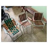 Three Folding Metal Frame Chairs