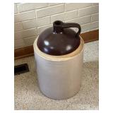 Stoneware Jug with Brown Glaze