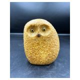 Yellow Textured Owl Figurine