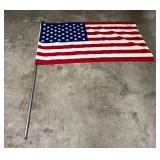 Vtg American Flag w/Eagle Topper