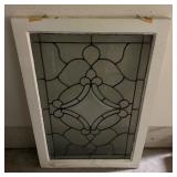 Vtg Leaded Glass Window Panel 24ï¿½ï¿½x35.5ï¿½ï¿½