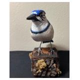 Hand-Carved Blue Jay Figurine 3.5ï¿½ï¿½x9ï¿½ï¿½x8ï¿½ï¿½