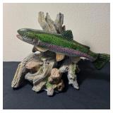 Painted Resin Rainbow Trout Sculpture 14ï¿½ï¿½x8ï¿½ï¿½x11ï¿½