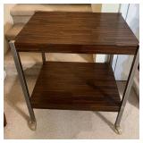 Vtg Wooden Rolling Cart W/Metal Frame 20ï¿½ï¿½x26ï¿½ï¿½x31